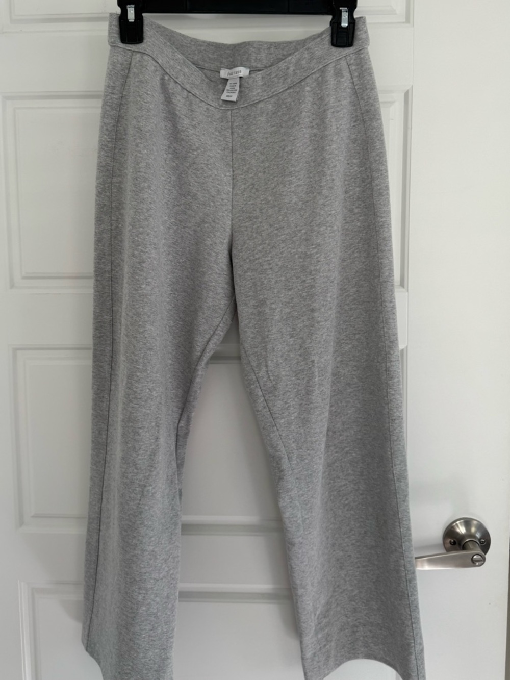 Joan Vass Heather Gray Wide-Leg Sweatpants
